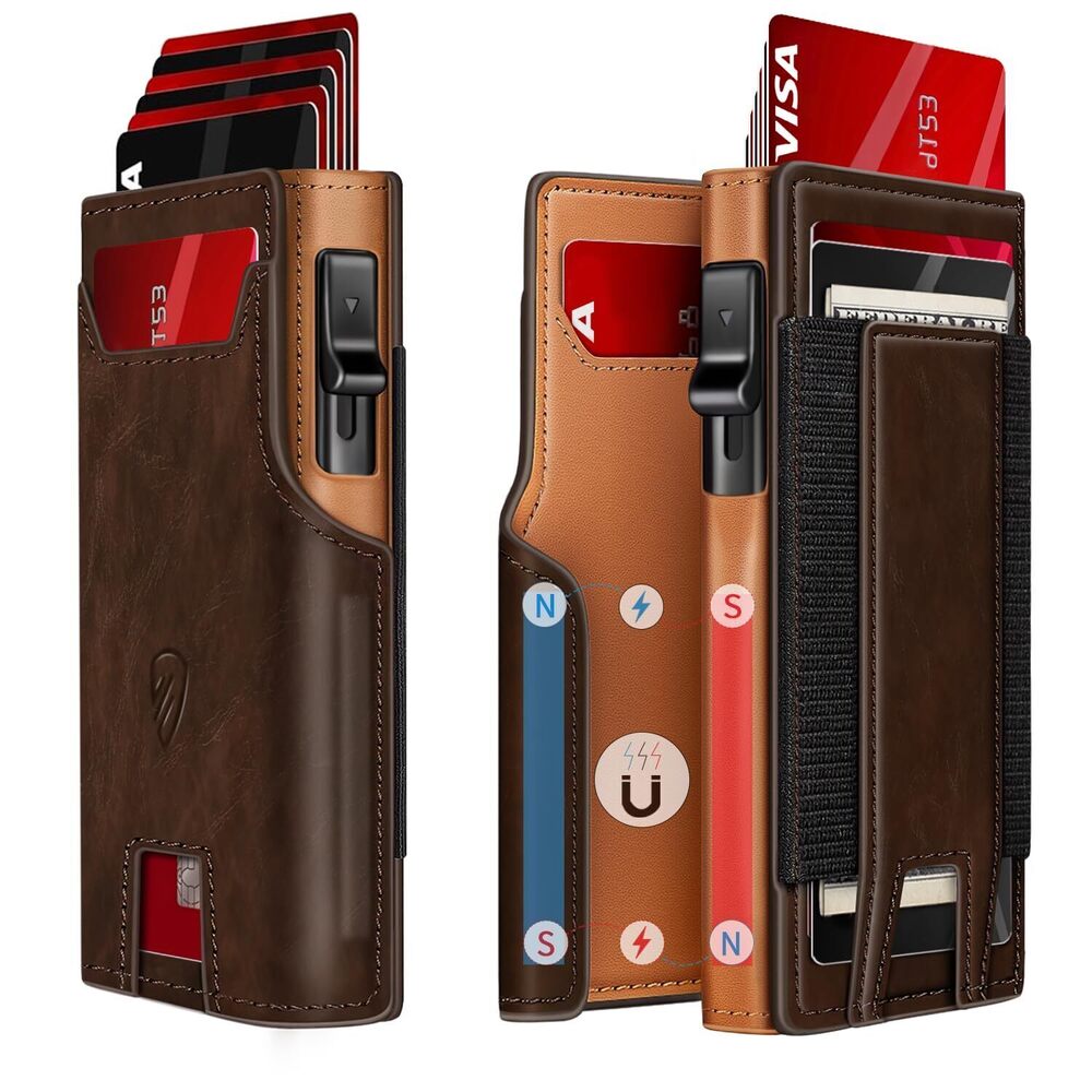 Slim Pop-Up Card Wallet for Men RFID Blocking